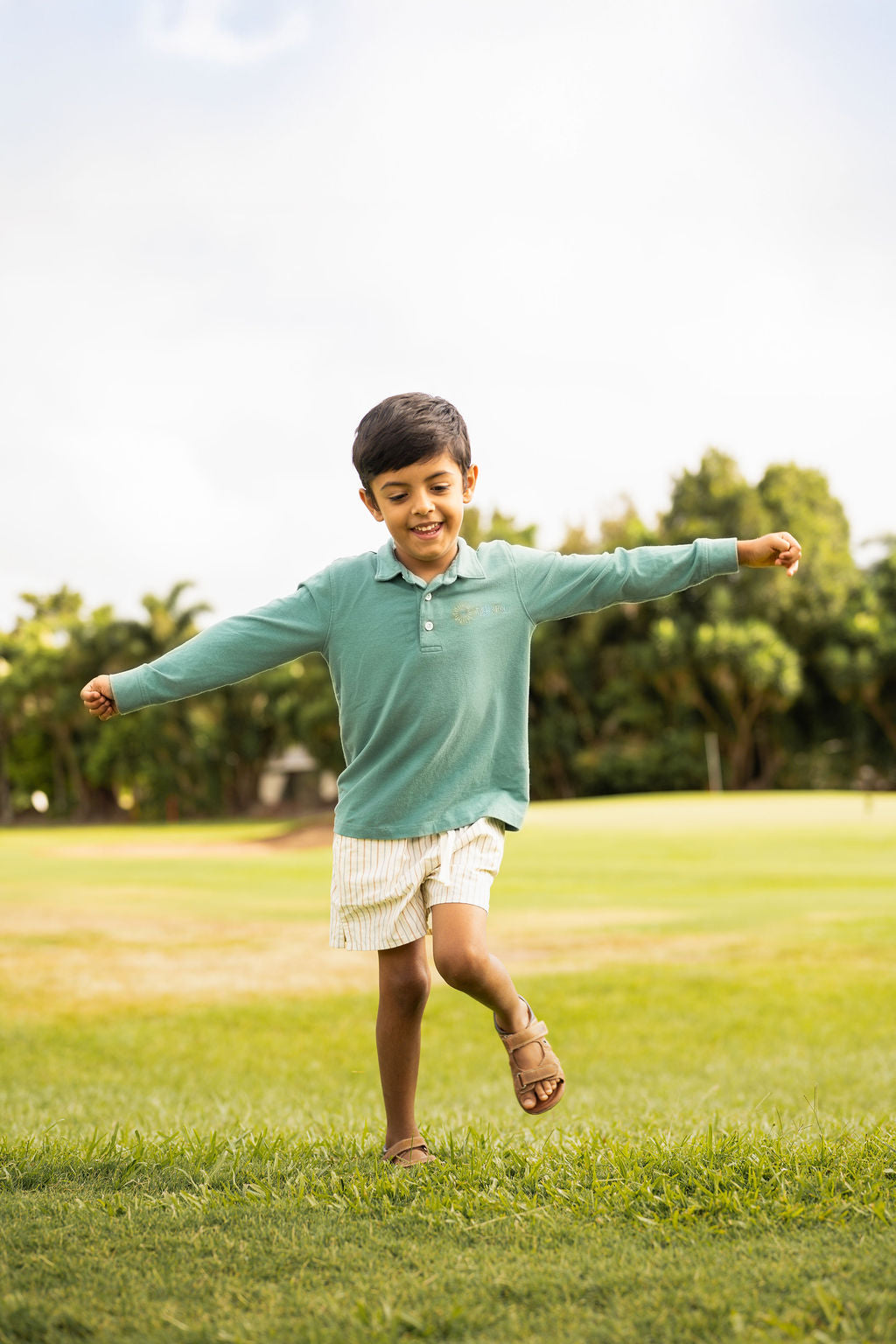 Classic Kids Long Sleeve Polo UPF50+