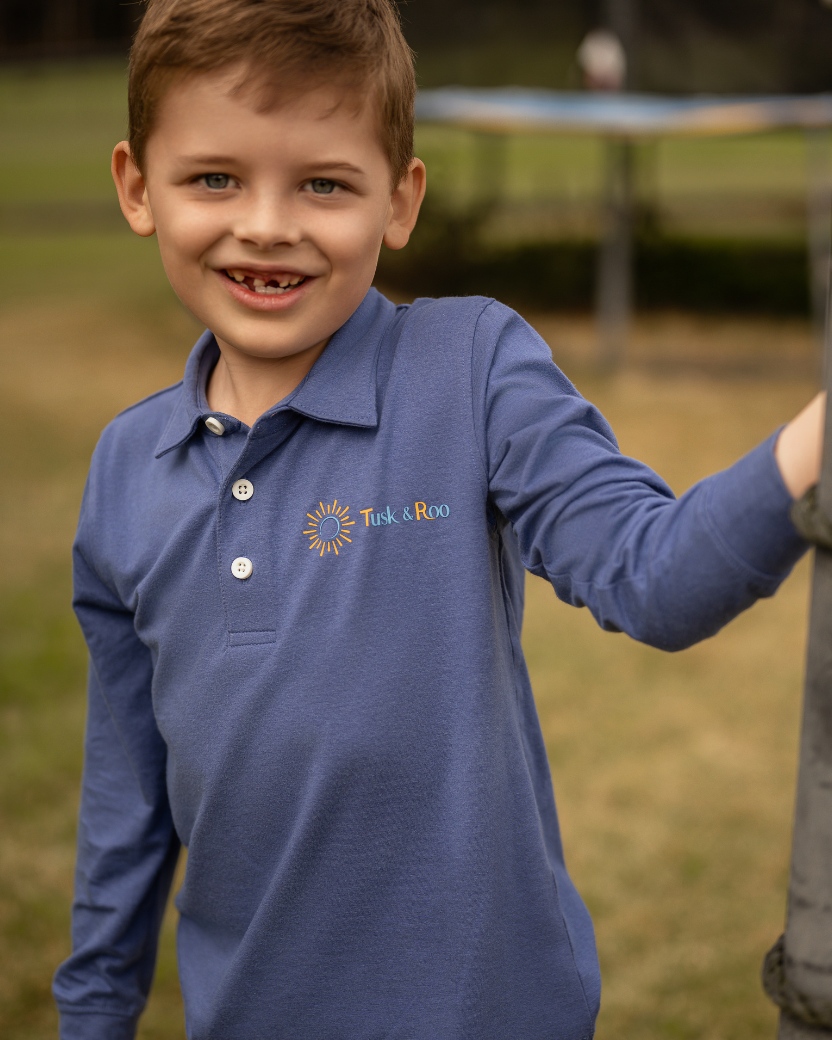 Classic Kids Long Sleeve Polo UPF50+